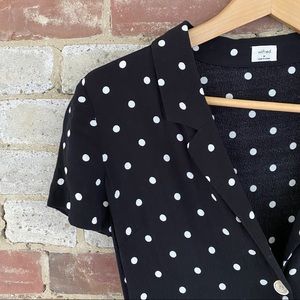 Wilfred Midi-Shirt Dress in Black and White Polka Dots